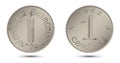 France one centime coin. Reverse and obverse of France one centime coin. Royalty Free Stock Photo